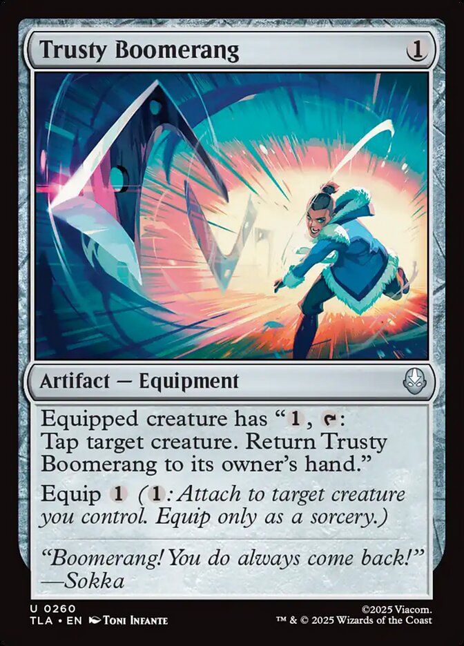 Trusty Boomerang – Uncommon Magic: The Gathering card from Avatar: The Last Airbender (#260)