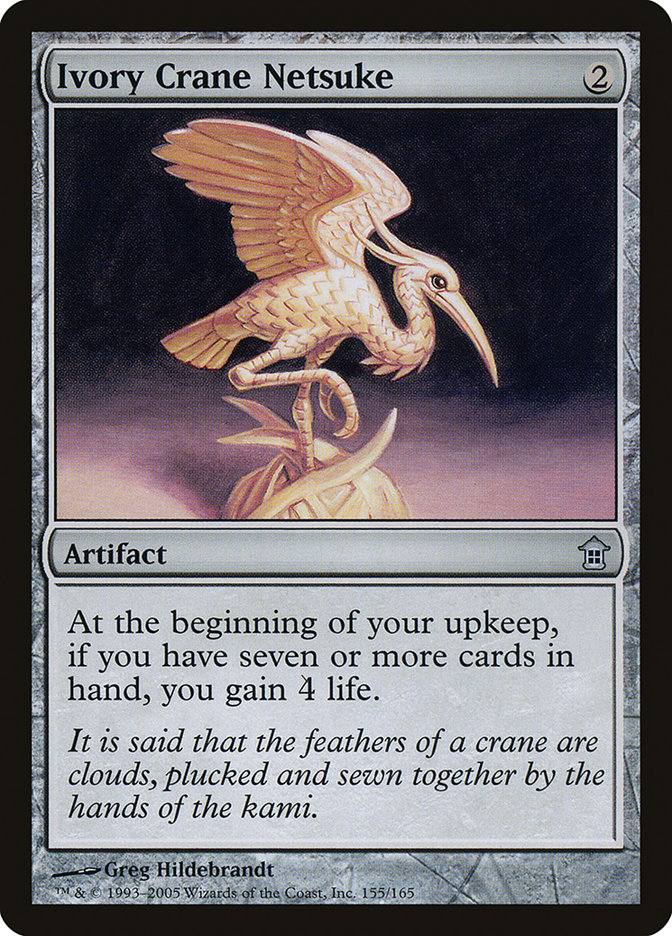 Ivory Crane Netsuke – Uncommon Magic: The Gathering card from Saviors of Kamigawa (#155)