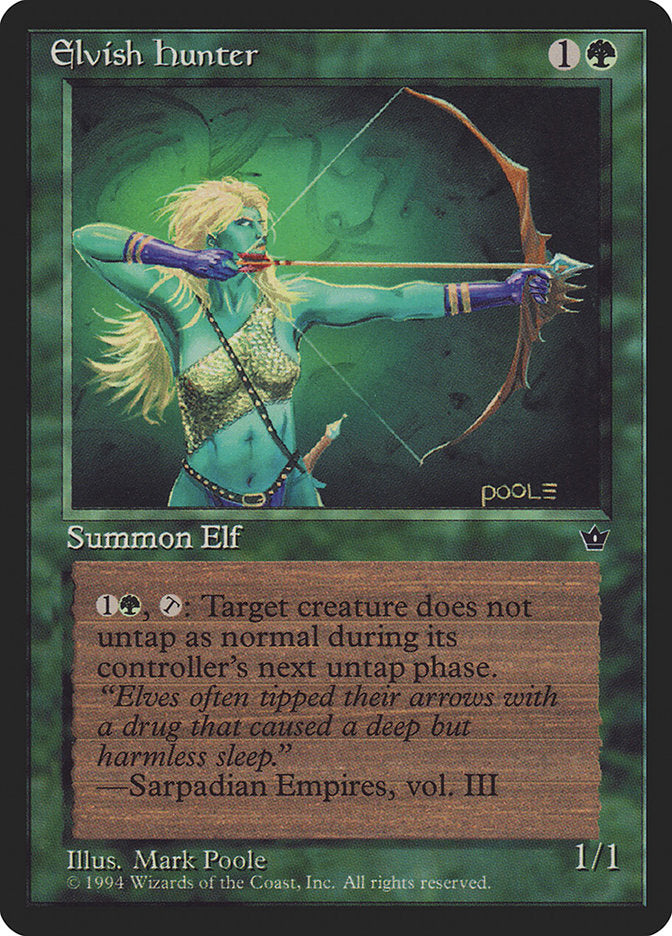 Elvish Hunter – Common Magic: The Gathering card from Fallen Empires (#67a)