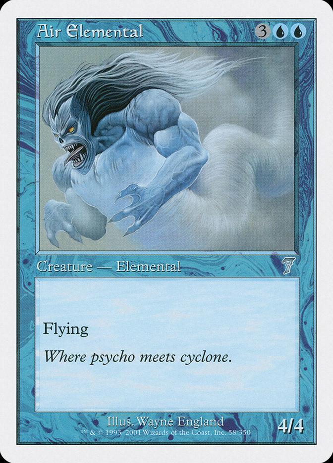 Air Elemental – Uncommon Magic: The Gathering card from Seventh Edition (#58)