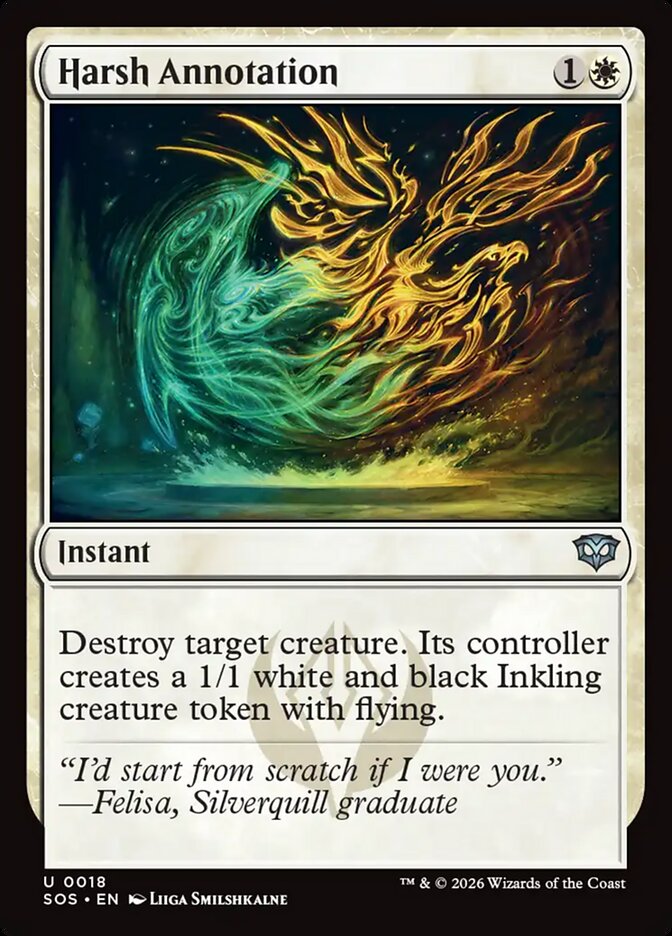 Harsh Annotation – Uncommon Magic: The Gathering card from Secrets of Strixhaven (#18)