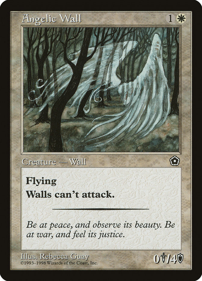 Angelic Wall – Common Magic: The Gathering card from Portal Second Age (#10)