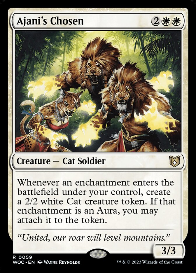 Ajani's Chosen – Rare Magic: The Gathering card from Wilds of Eldraine Commander (#59)