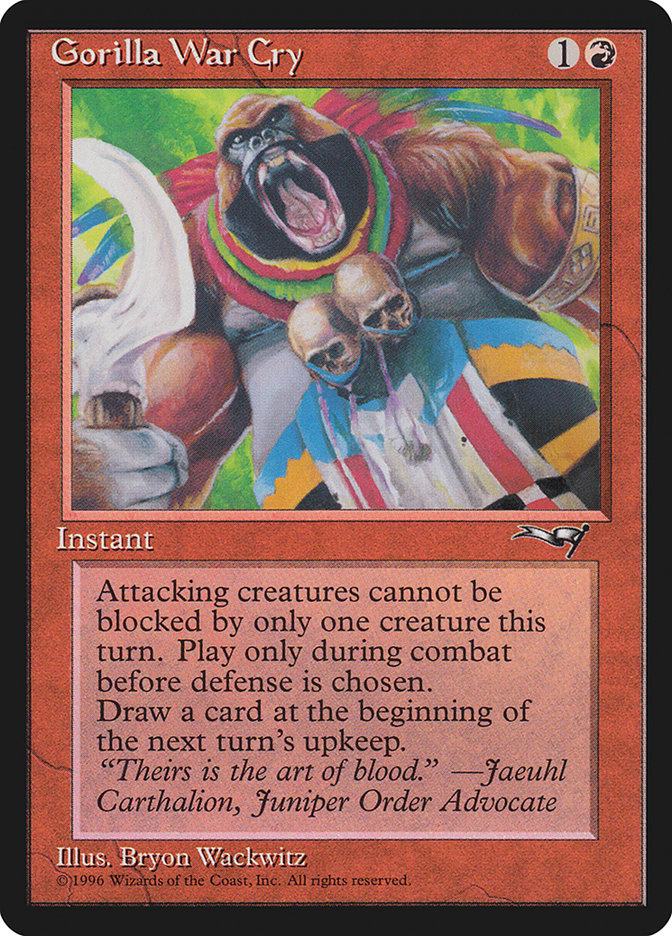 Gorilla War Cry – Common Magic: The Gathering card from Alliances (#73b)