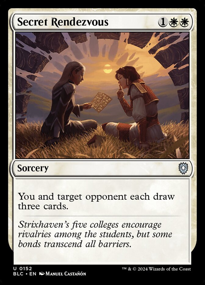 Secret Rendezvous – Uncommon Magic: The Gathering card from Bloomburrow Commander (#152)