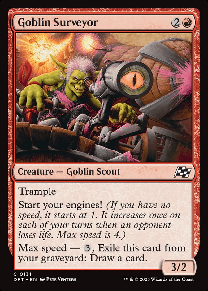 Goblin Surveyor – Common Magic: The Gathering card from Aetherdrift (#131)