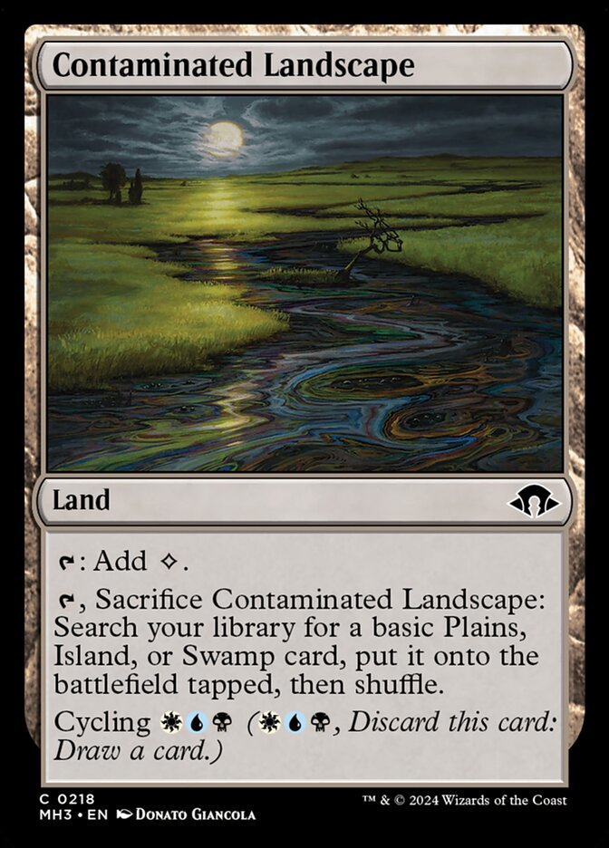 Contaminated Landscape – Common Magic: The Gathering card from Modern Horizons 3 (#218)