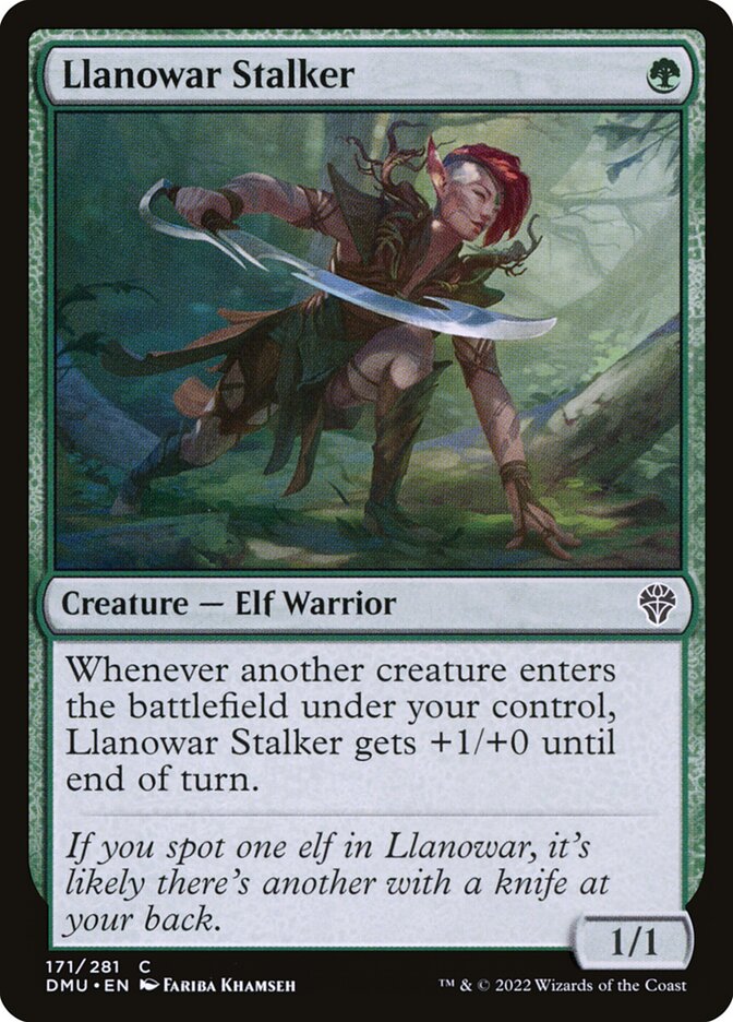 Llanowar Stalker – Common Magic: The Gathering card from Dominaria United (#171)