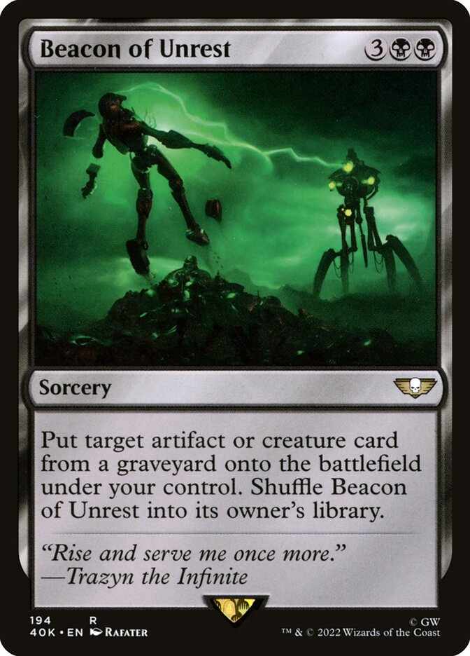 Beacon of Unrest – Rare Magic: The Gathering card from Warhammer 40,000 Commander (#194)
