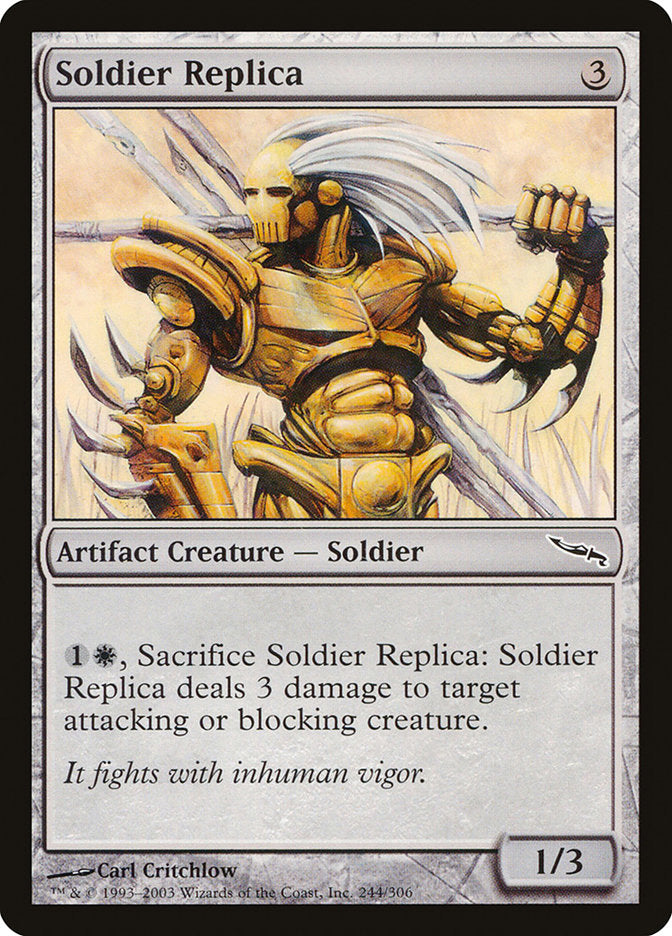 Soldier Replica – Common Magic: The Gathering card from Mirrodin (#244)