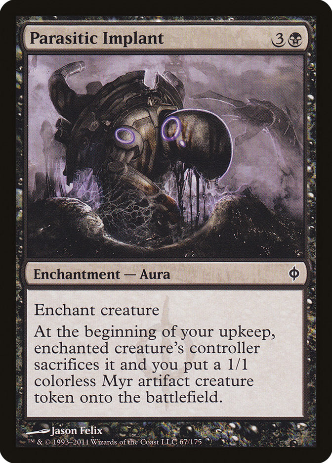 Parasitic Implant – Common Magic: The Gathering card from New Phyrexia (#67)