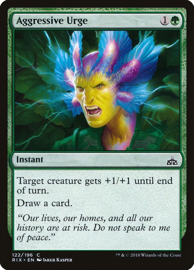 Aggressive Urge – Common Magic: The Gathering card from Rivals of Ixalan (#122)