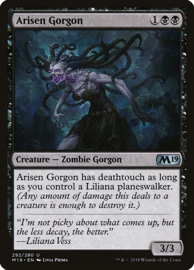 Arisen Gorgon – Uncommon Magic: The Gathering card from Core Set 2019 (#292)