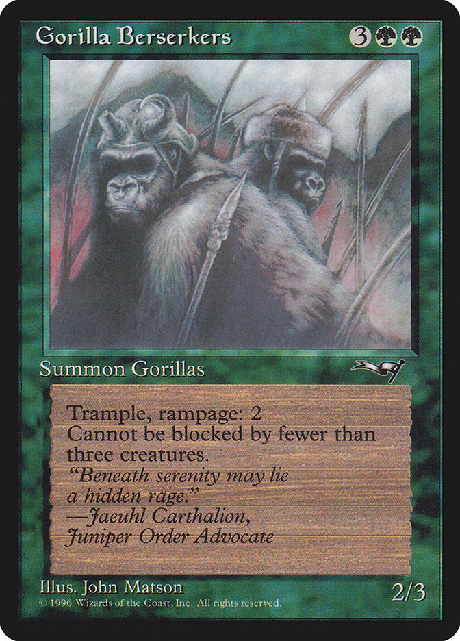 Gorilla Berserkers – Common Magic: The Gathering card from Alliances (#93b)