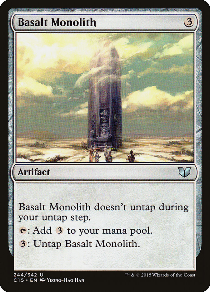Basalt Monolith – Uncommon Magic: The Gathering card from Commander 2015 (#244)