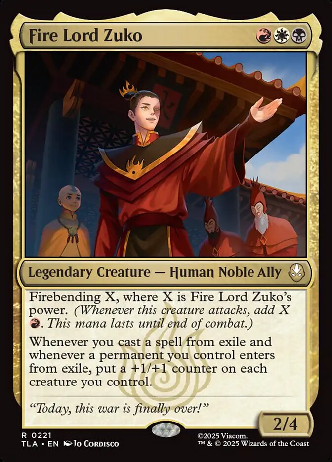 Fire Lord Zuko – Rare Magic: The Gathering card from Avatar: The Last Airbender (#221)