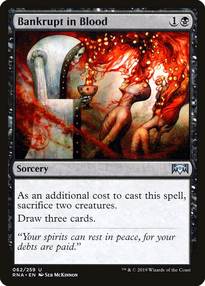 Bankrupt in Blood – Uncommon Magic: The Gathering card from Ravnica Allegiance (#62)