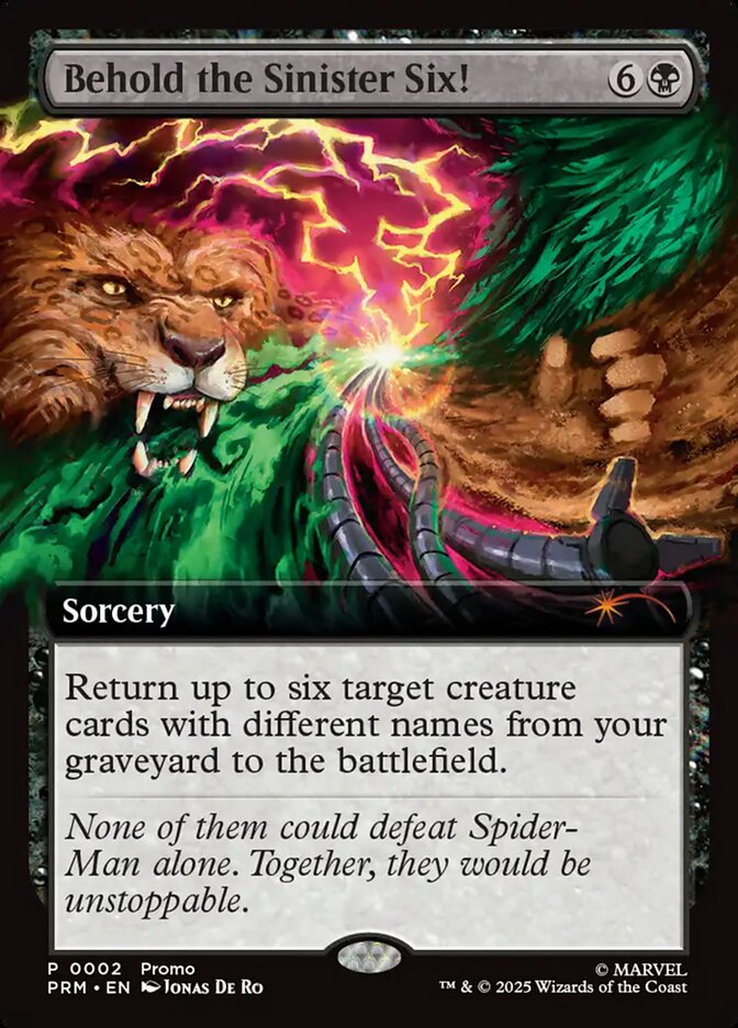 Behold the Sinister Six! – Mythic Magic: The Gathering card from URL/Convention Promos (#2025-4)