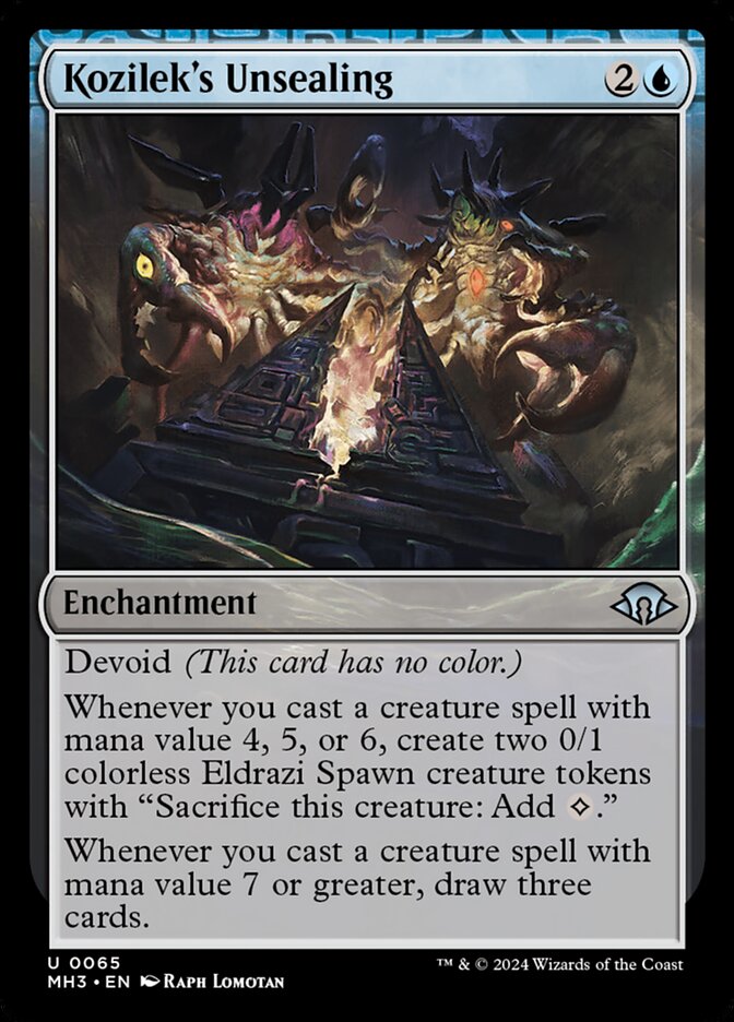 Kozilek's Unsealing – Uncommon Magic: The Gathering card from Modern Horizons 3 (#65)
