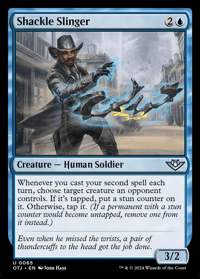 Shackle Slinger – Uncommon Magic: The Gathering card from Outlaws of Thunder Junction (#65)