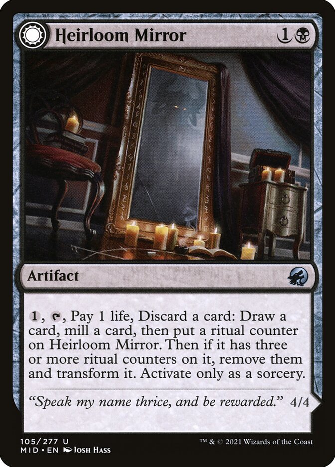 Heirloom Mirror // Inherited Fiend – Uncommon Magic: The Gathering card from Innistrad: Midnight Hunt (#105)
