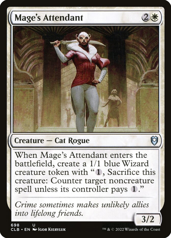 Mage's Attendant – Uncommon Magic: The Gathering card from Commander Legends: Battle for Baldur's Gate (#698)