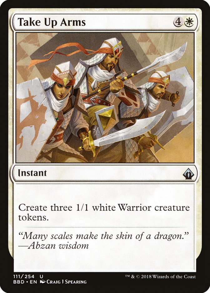 Take Up Arms – Uncommon Magic: The Gathering card from Battlebond (#111)