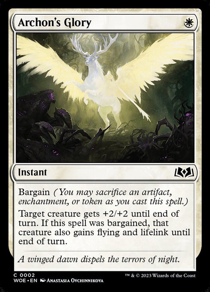 Archon's Glory – Common Magic: The Gathering card from Wilds of Eldraine (#2)
