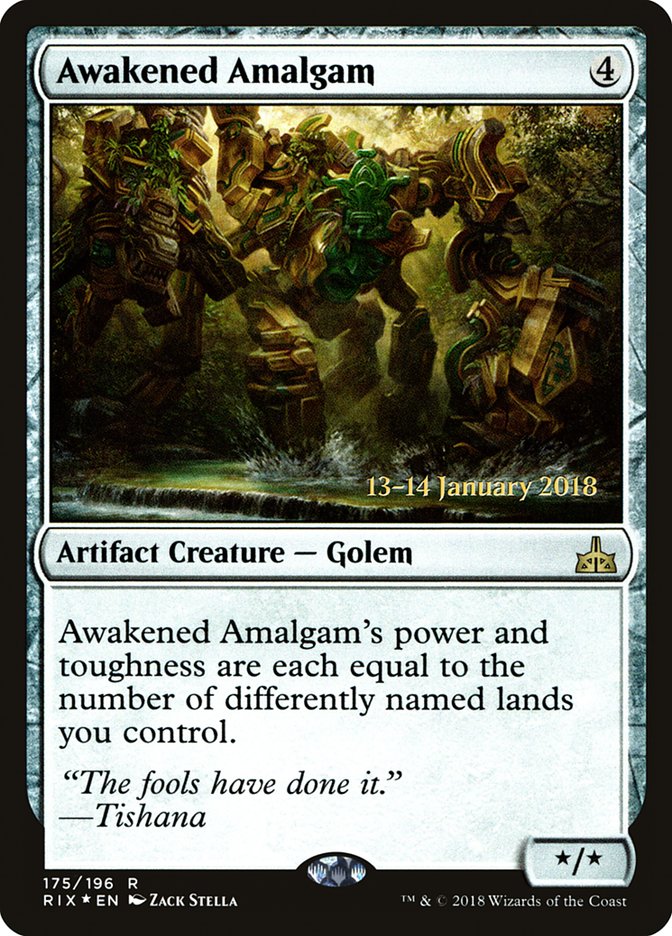 Awakened Amalgam – Rare Magic: The Gathering card from Rivals of Ixalan Promos (#175s)