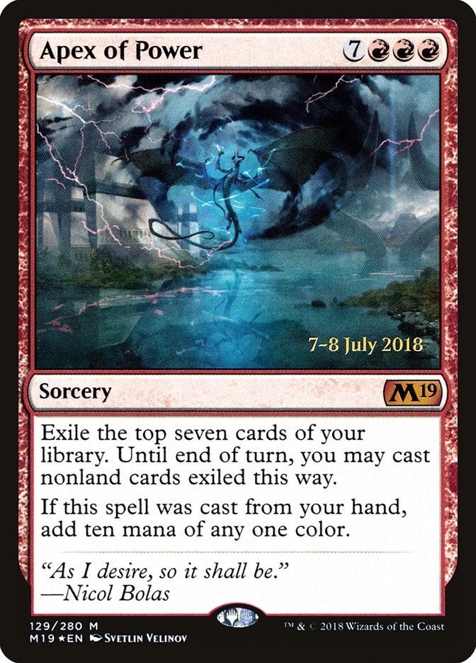 Apex of Power – Mythic Magic: The Gathering card from Core Set 2019 Promos (#129s)