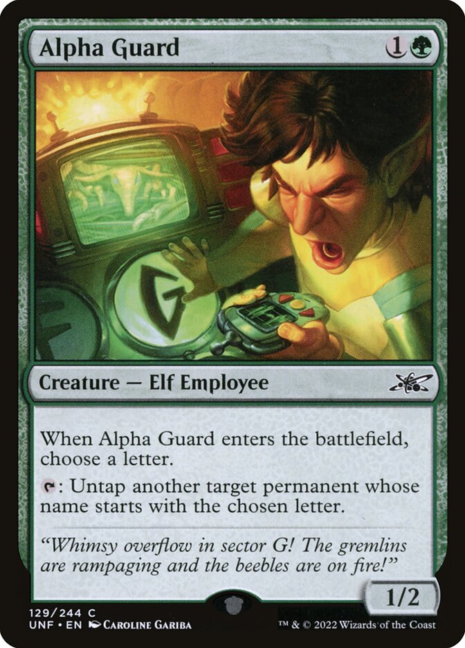 Alpha Guard – Common Magic: The Gathering card from Unfinity (#129)