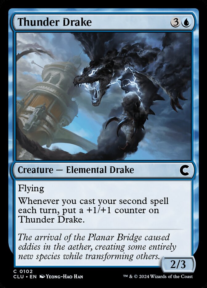 Thunder Drake – Common Magic: The Gathering card from Ravnica: Clue Edition (#102)