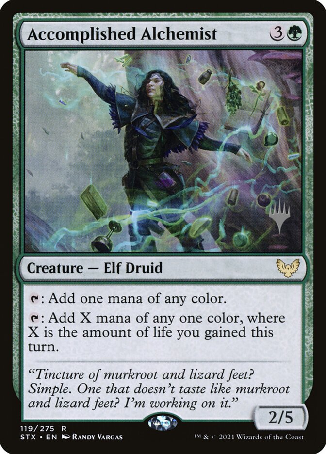Accomplished Alchemist – Rare Magic: The Gathering card from Strixhaven: School of Mages Promos (#119p)