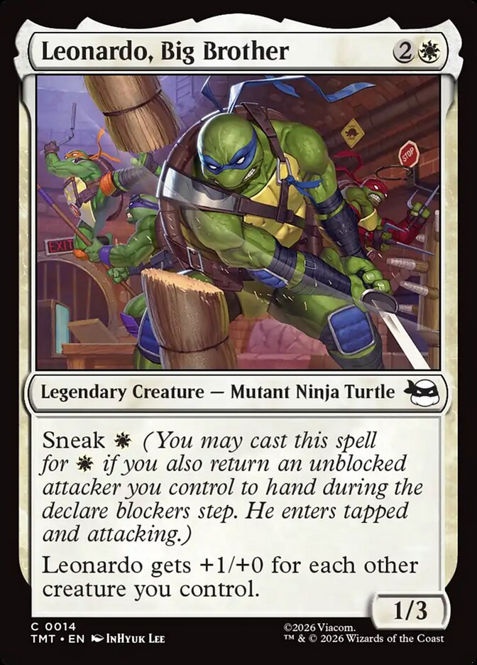 Leonardo, Big Brother – Common Magic: The Gathering card from Teenage Mutant Ninja Turtles (#14)