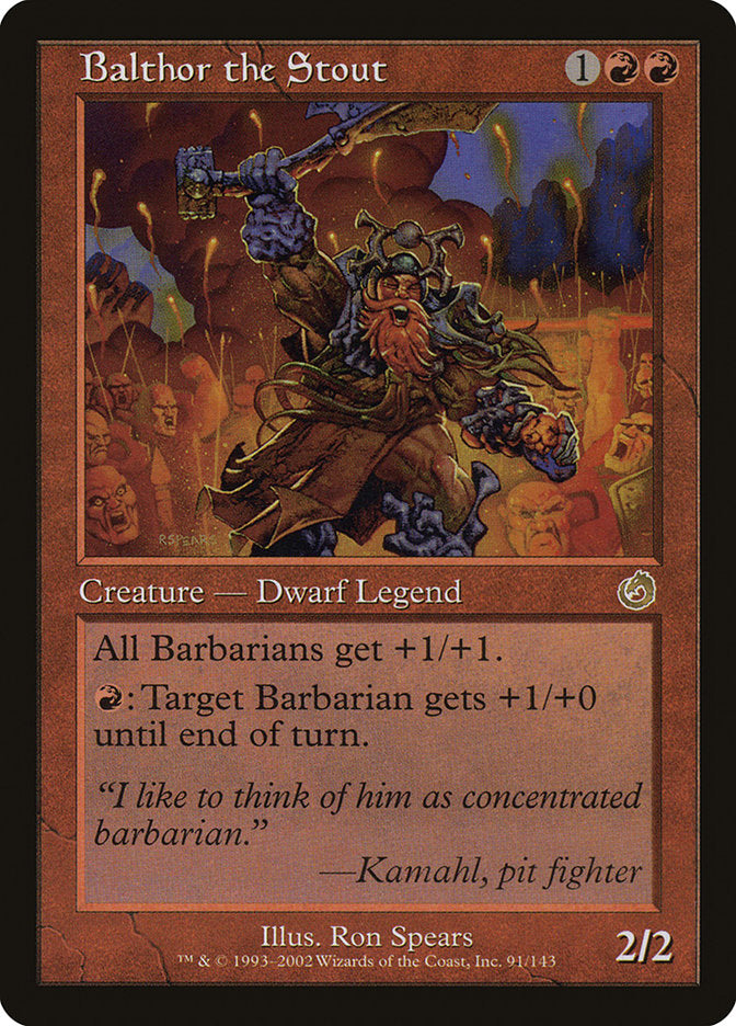 Balthor the Stout – Rare Magic: The Gathering card from Torment (#91)