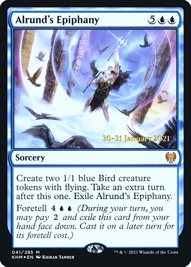 Alrund's Epiphany – Mythic Magic: The Gathering card from Kaldheim Promos (#41s)