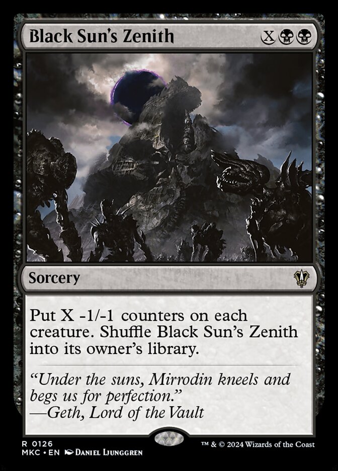 Black Sun's Zenith – Rare Magic: The Gathering card from Murders at Karlov Manor Commander (#126)