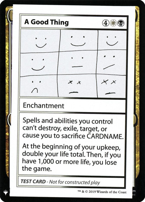A Good Thing – Rare Magic: The Gathering card from Mystery Booster Playtest Cards 2019 (#86)