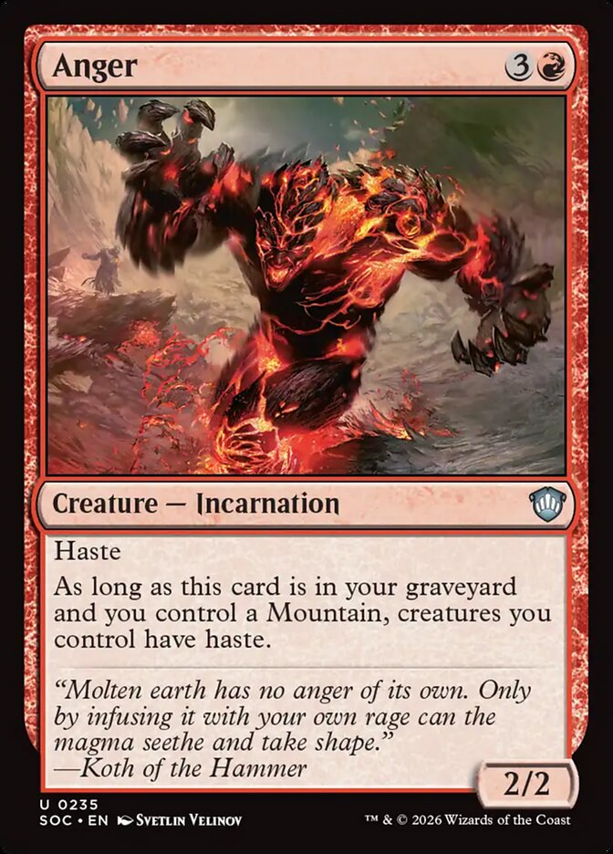 Anger – Uncommon Magic: The Gathering card from Secrets of Strixhaven Commander (#235)