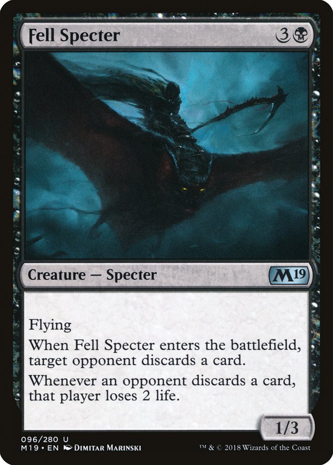 Fell Specter – Uncommon Magic: The Gathering card from Core Set 2019 (#96)