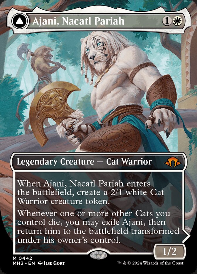 Ajani, Nacatl Pariah // Ajani, Nacatl Avenger – Mythic Magic: The Gathering card from Modern Horizons 3 (#442)