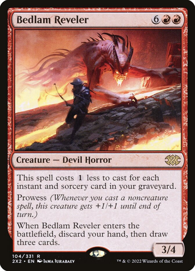 Bedlam Reveler – Rare Magic: The Gathering card from Double Masters 2022 (#104)