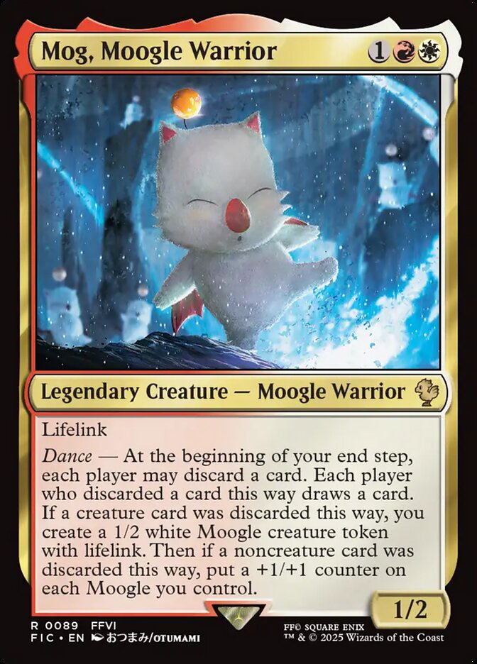Mog, Moogle Warrior – Rare Magic: The Gathering card from Final Fantasy Commander (#89)
