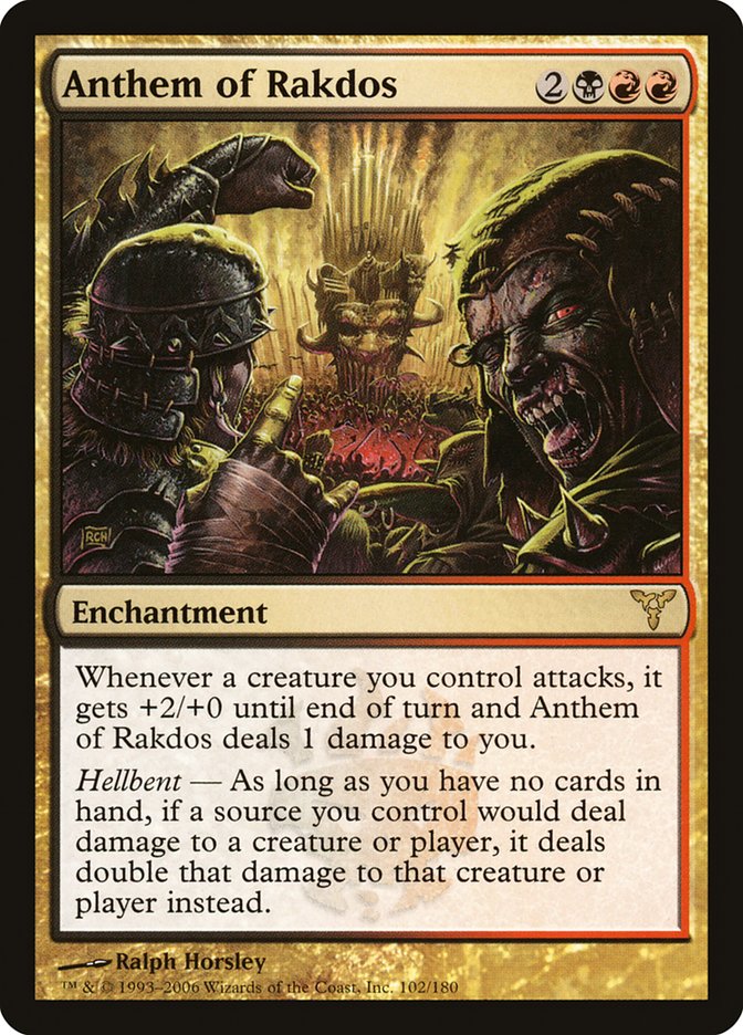 Anthem of Rakdos – Rare Magic: The Gathering card from Dissension (#102)