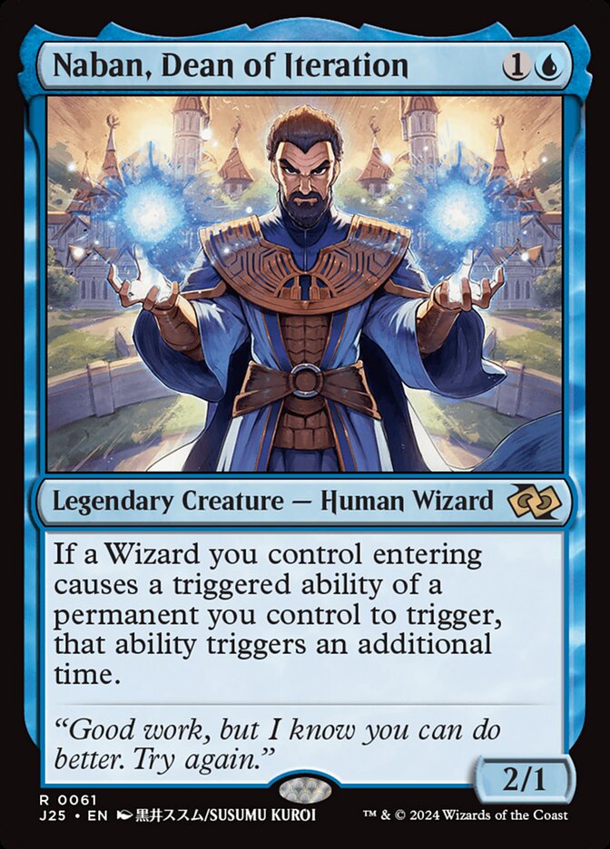 Naban, Dean of Iteration – Rare Magic: The Gathering card from Foundations Jumpstart (#61)