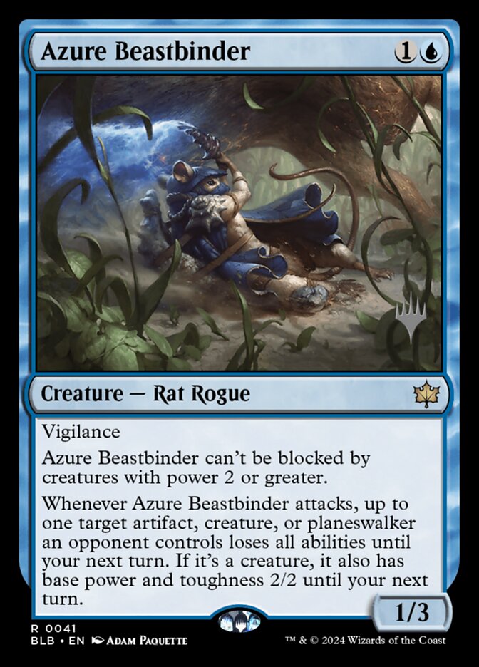 Azure Beastbinder – Rare Magic: The Gathering card from Bloomburrow Promos (#41p)