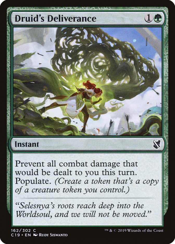 Druid's Deliverance – Common Magic: The Gathering card from Commander 2019 (#162)