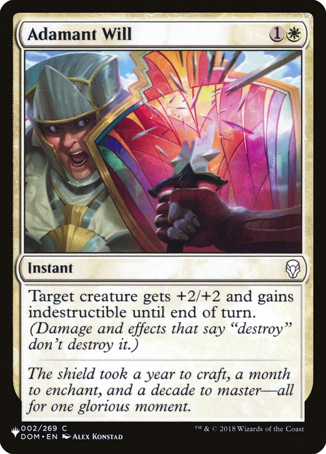 Adamant Will – Common Magic: The Gathering card from The List (#DOM-2)