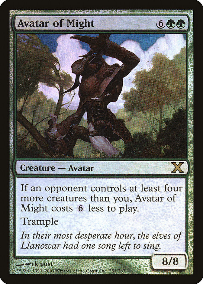 Avatar of Might – Rare Magic: The Gathering card from Tenth Edition (#251★)