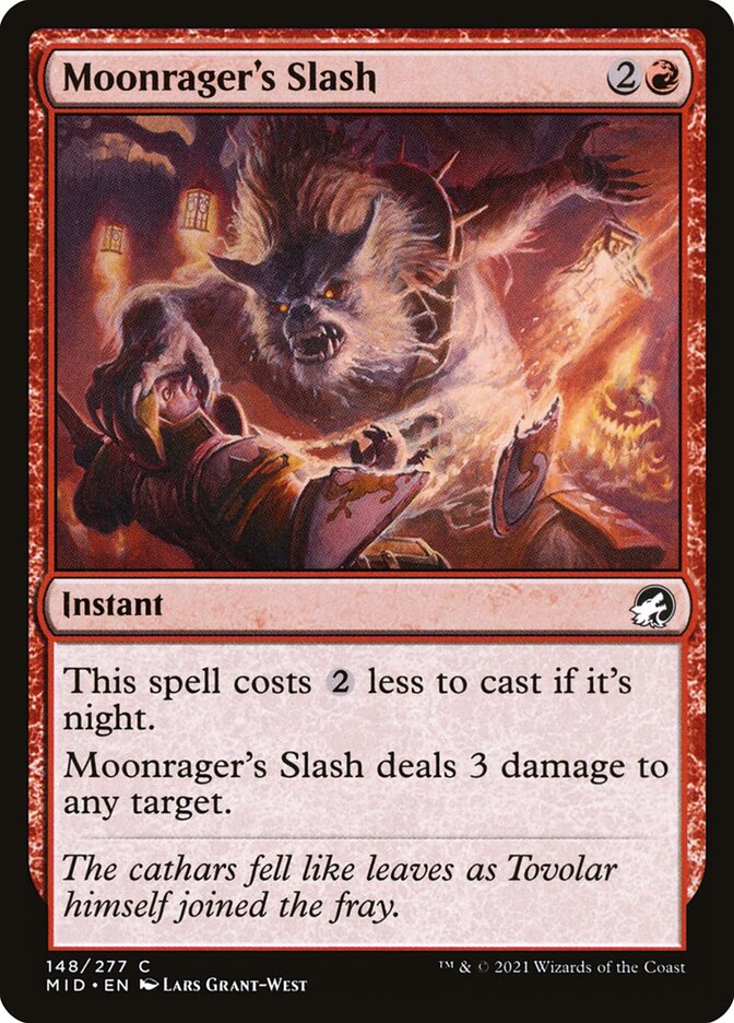 Moonrager's Slash – Common Magic: The Gathering card from Innistrad: Midnight Hunt (#148)